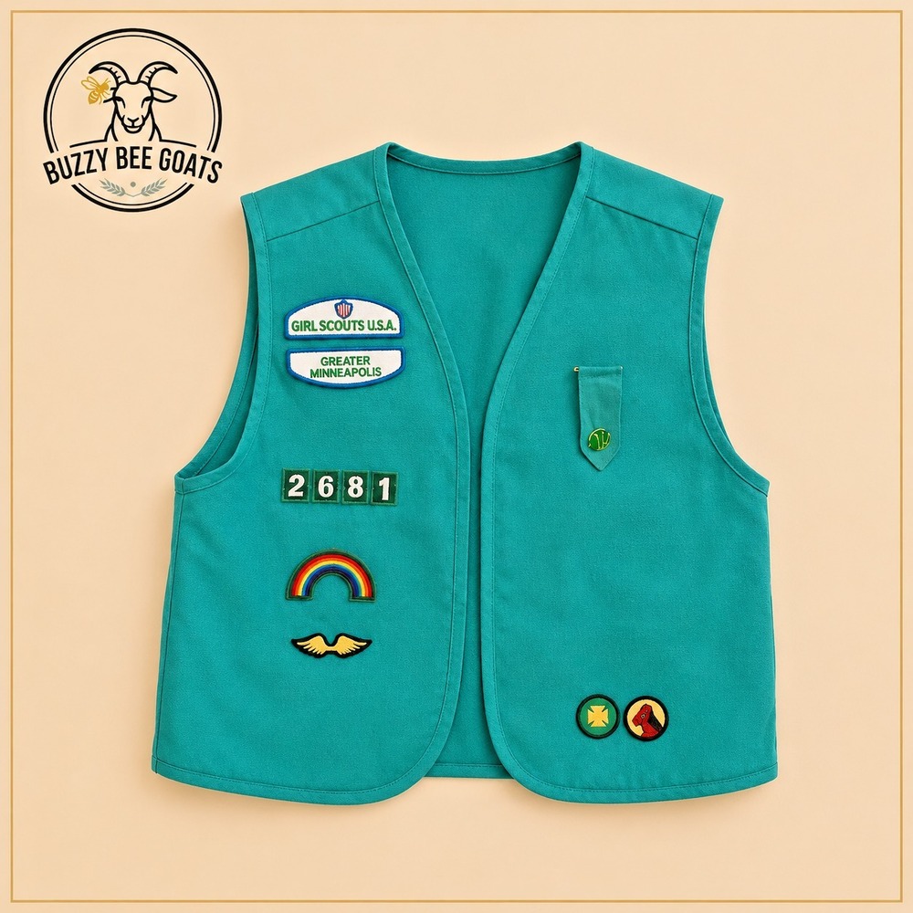 VINTAGE GIRL SCOUTS USA JUNIOR VEST PATCHES PINS TEAL GIRLS  Jr XL
